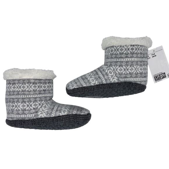 NEW H&M Toddler Girls Slippers Booties Size 7.5-8 Sweater Material & Fleece NWT - Picture 5 of 9